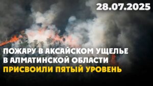 Пожару в Аксайском ущелье в Алматинской области присвоили пятый уровень | 28.07.2025
