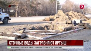 Сточные воды текут в Иртыш из-за прорыва коллектора в Семее