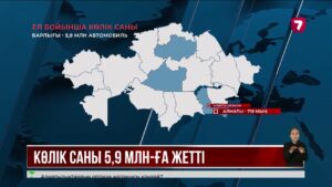 Елімізде көлік саны 5,9 млн-ға жетті