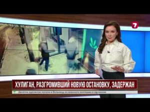 В Конаеве мужчина разбил дверь новой остановки