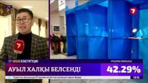 Ауылы тұрғындары референдумға белсенді қатысып жатыр.