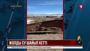 Алматы облысында жолды су шайып кетті