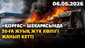 «Қорғас» шекарасында 20-ға жуық жүк көлігі жанып кетті | 06.05.2026