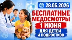 1 июня — бесплатные медосмотры для детей по всему Казахстану | 28.05.2026 — Дневные новости