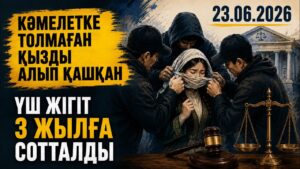 Кәмелетке толмаған қызды алып қашқан үш жігіт 3 жылға сотталды | 23.06.2026