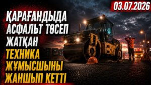 Қарағандыда асфальт төсеп жатқан техника жұмысшыны жаншып кетті | 03.07.2026