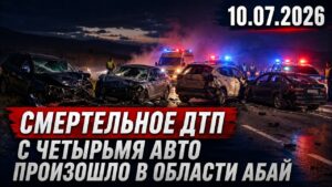 Смертельное ДТП с участием четырех автомобилей произошло в области Абай | 10.07.2026
