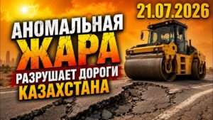 Июльская жара начала разрушать дороги в Казахстане | 21.07.2026