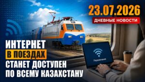 Интернет в поездах станет доступен по всему Казахстану | 23.07.2026 — Дневные новости