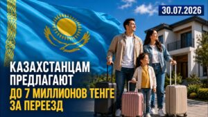 Казахстанцам предлагают до 7 миллионов тенге за переезд | 30.07.2026 — Дневные новости