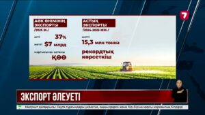 Агроөнім экспорты 7 млрд долларға жетті