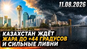 Казахстан ждёт жара до +44 градусов и сильные ливни | 11.08.2026 — Дневные новости