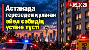 Астанада терезеден құлаған әйел сәбидің үстіне түсіп, екеуі де көз жұмды | 14.09.2026