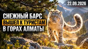 Снежный барс вышел прямо к туристам на горной тропе в Алматы | 22.09.2026 — Дневные новости