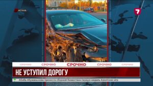 Zeekr протаранил автобус на перекрёстке Астаны