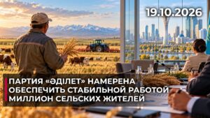 Партия «Әділет» намерена обеспечить стабильной работой миллион сельских жителей | 19.10.2026