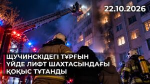 Щучинскідегі тұрғын үйде лифт шахтасындағы қоқыс тұтанды | 22.10.2026