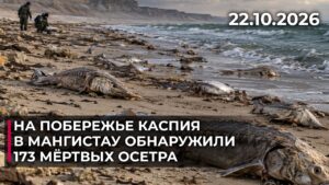 На побережье Каспия в Мангистау обнаружили 173 мёртвых осетра | 22.10.2026