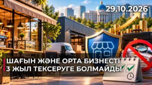 Шағын және орта бизнесті 3 жыл тексеруге болмайды | 29.10.2026